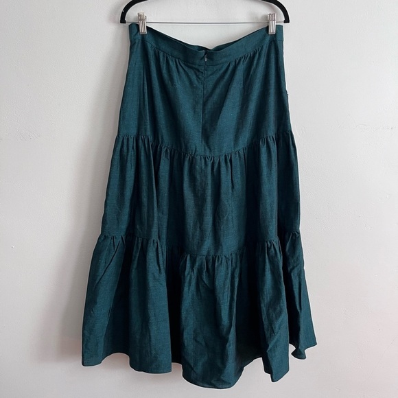 Akris Punto Linen Blend Ser Top and Tiered Skirt - Picture 3 of 13